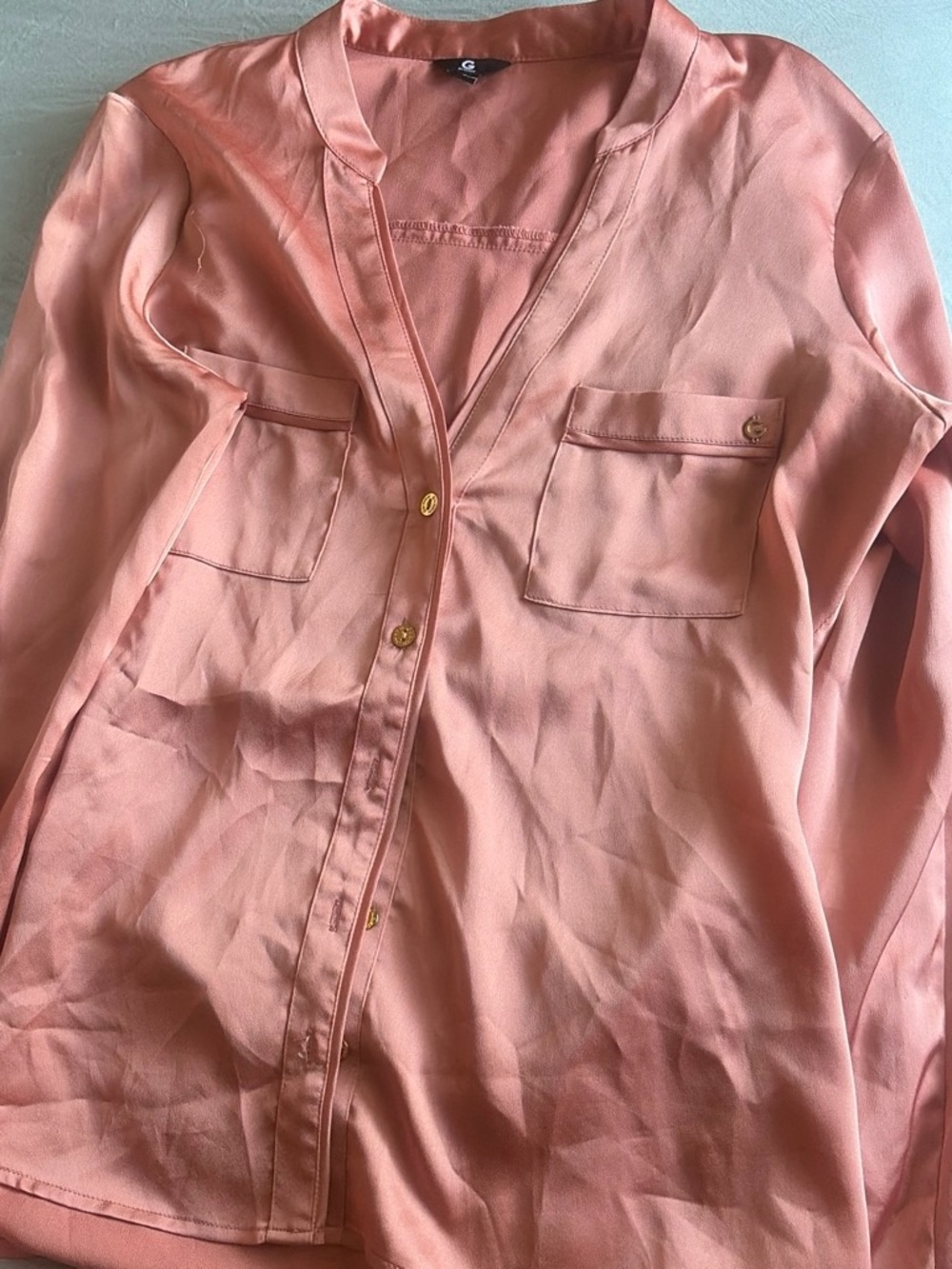 Guess Satin Blouse in Rose Pink